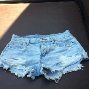 american eagle outfitters high waist jean shorts